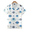 thumbnail image 3 of Blusas con estampado 3D de ojos coloridos para hombre, ropa de moda, camisas gráficas de ojos punk, blusas hawaianas Y2k de manga corta con botones para hombre, 3 of 5