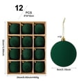 thumbnail image 3 of Dmlowu 12Pcs Velvet Flocked Christmas Ornaments, Plush Matte Shatterproof Christmas Ball Ornaments, Red Christmas Decorations for Xmas Tree Holiday Party, 3 of 7