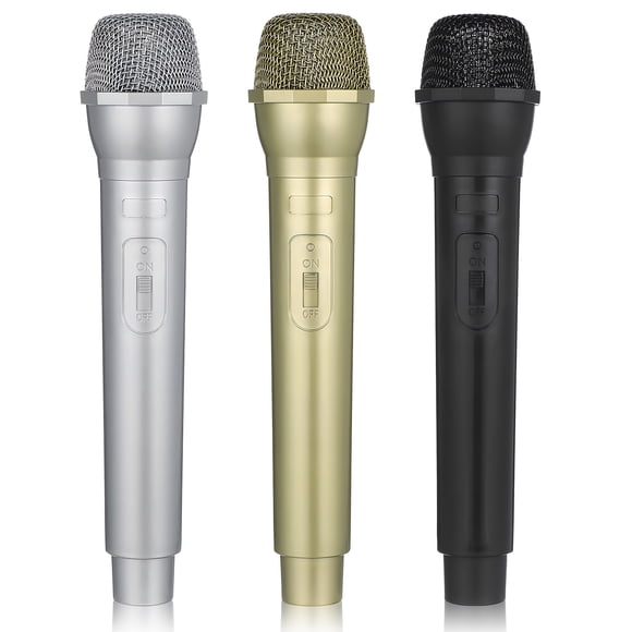 KAKOWELY fake microphones 3 Pcs Fake Microphones For Kids Plastic Prop Mic Costume Prop Simulation Microphone For Karaoke Dance Shows Birthday Party Stage Performing