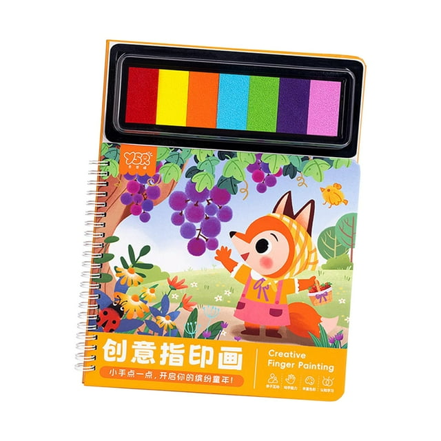 Kits de pintura para dedos, almohadilla de tinta portátil para aprendizaje, juguetes para dibujar con los dedos para niños en edad preescolar, libro