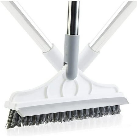 

2 in 1 44 Floor Scrub Brush with Long Handle Wall Cleaning Brush with 120° Rotatable Floor Brush Scrubber Deck Brush with Handle Floor Cleaning Brush with Handle for Bathroom