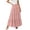 Pink, variant on Busydd Maxi Skirts for Women Casual Solid Color Elastic Waist Long Skirts Fashion Vacation Tiered Pleated Flowy Skirt S
