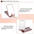 thumbnail image 2 of Mirror Portable Makeup Mirror with 5 Brushes Storage Box LED Touch Portable One-Face Storage Box Makeup Mirror Pink, 2 of 5