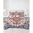 thumbnail image 3 of Orange Blue Ethnic Twin Size Down Alternative Comforter, Lightweight Comforter Quilt Bedding Set with Pillow Shams Boho Geometric Art Vintage All Seasons Bed Comforter Duvet Insert 68"x86", 3 of 7
