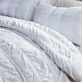 thumbnail image 6 of Sleep Zone Luxury Seersucker King Size Comforter Set 3-Piece, Soft & Lightweight Down Alternative Duvet Insert with Pillow Sham Cooling for Summer, White, 6 of 7