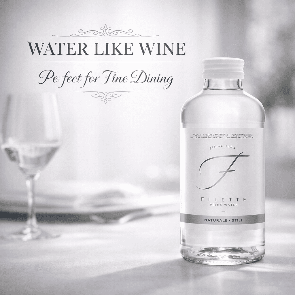 Filette Prime Natural Mineral Water, 16 fl oz (470 ml), Italian Still Water, Glass Bottles, Bottled at Source, pack of 6