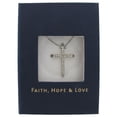 thumbnail image 2 of Rhinestones Encrusted Cross Crucifix Pendant Necklace Silver Tone Ladies Adult Female Women, 2 of 4