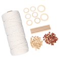 thumbnail image 4 of Kits de macramé para principiantes Cordón de macramé de algodón con cuentas de madera Anillos de madera Kit de colgador de plantas de macramé Suministros de macramé, 4 of 8