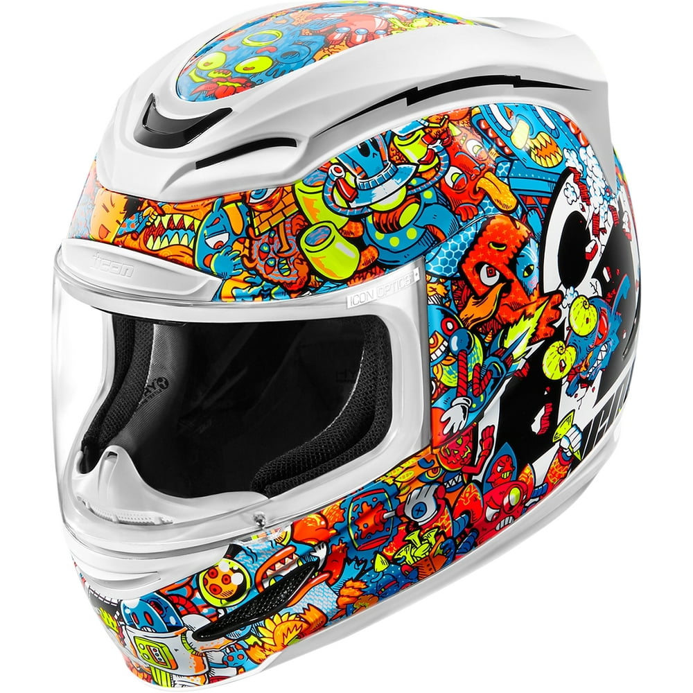 Icon Airmada Doodle Helmet White 2XL 0101-8811 - Walmart.com - Walmart.com