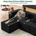 thumbnail image 2 of BEHOST 102.5" L Shaped Modular Sectional Sofa with Extra Deep Seats, Cloud Couch for Small Living Room,Teddy Black, 2 of 11