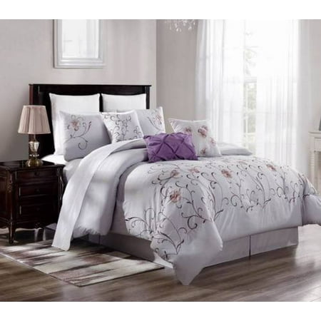 Milly 7 Piece Comforter Set Cotton Touch Oversized Embroidered