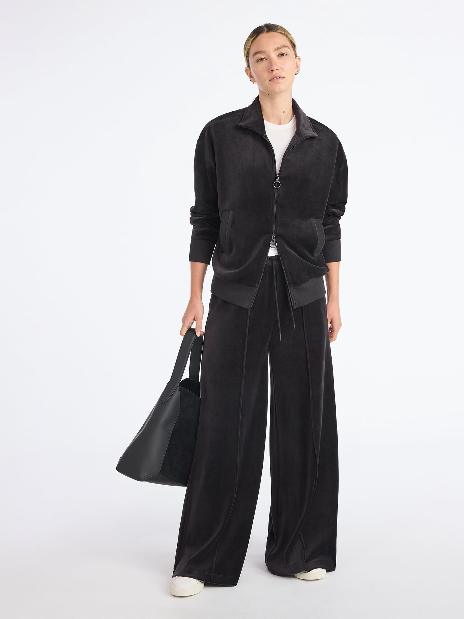 Scoop Women’s Velour Wide Leg Pants, Sizes XS-XXL