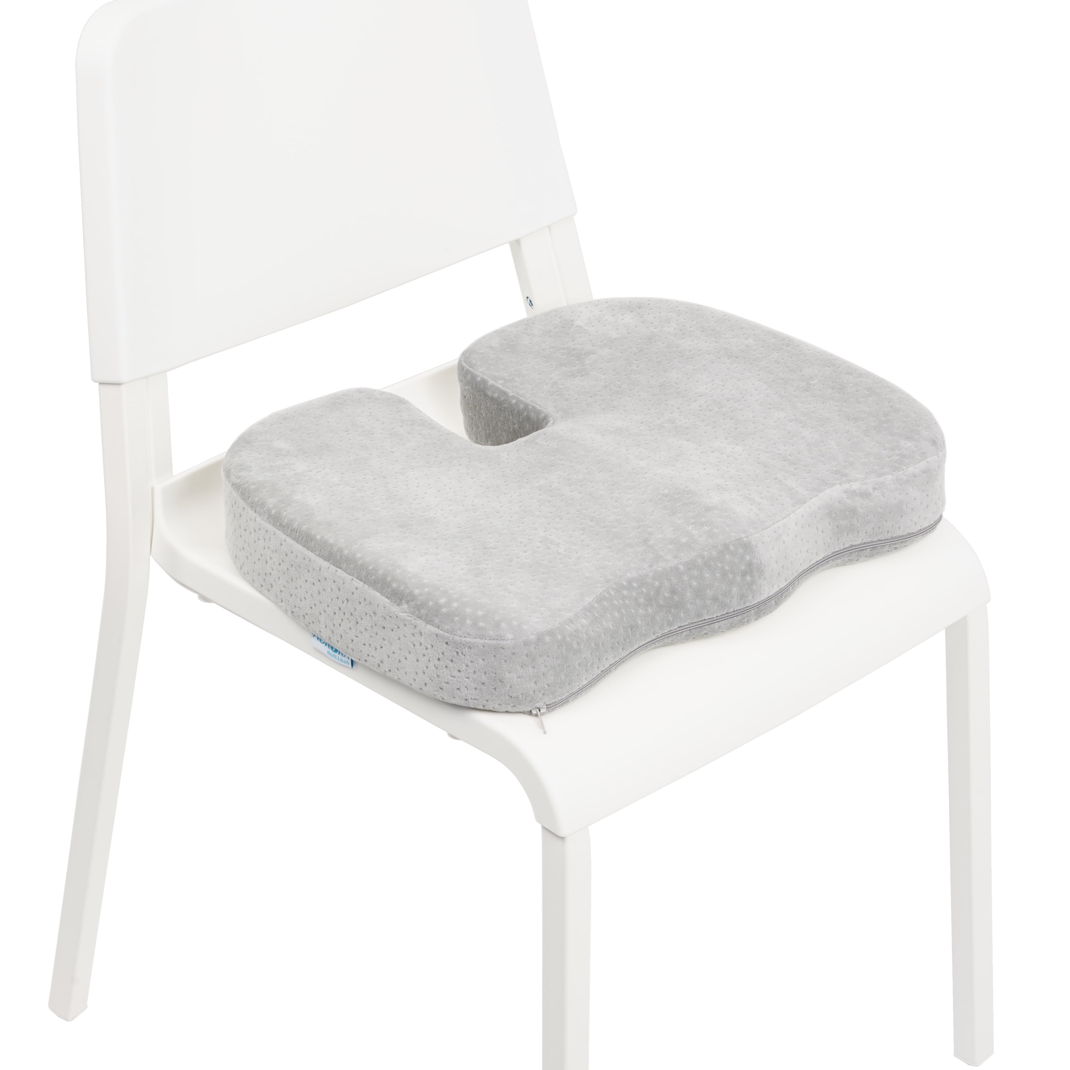 AURORA Gray Memory Foam with Cooling Gel Coccyx Seat Cushion