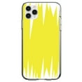 thumbnail image 1 of DistinctInk Clear Shockproof Hybrid Case for iPhone 11 (6.1" Screen) - TPU Bumper, Acrylic Back, Tempered Glass Screen Protector - Yellow White Spikes, 1 of 1