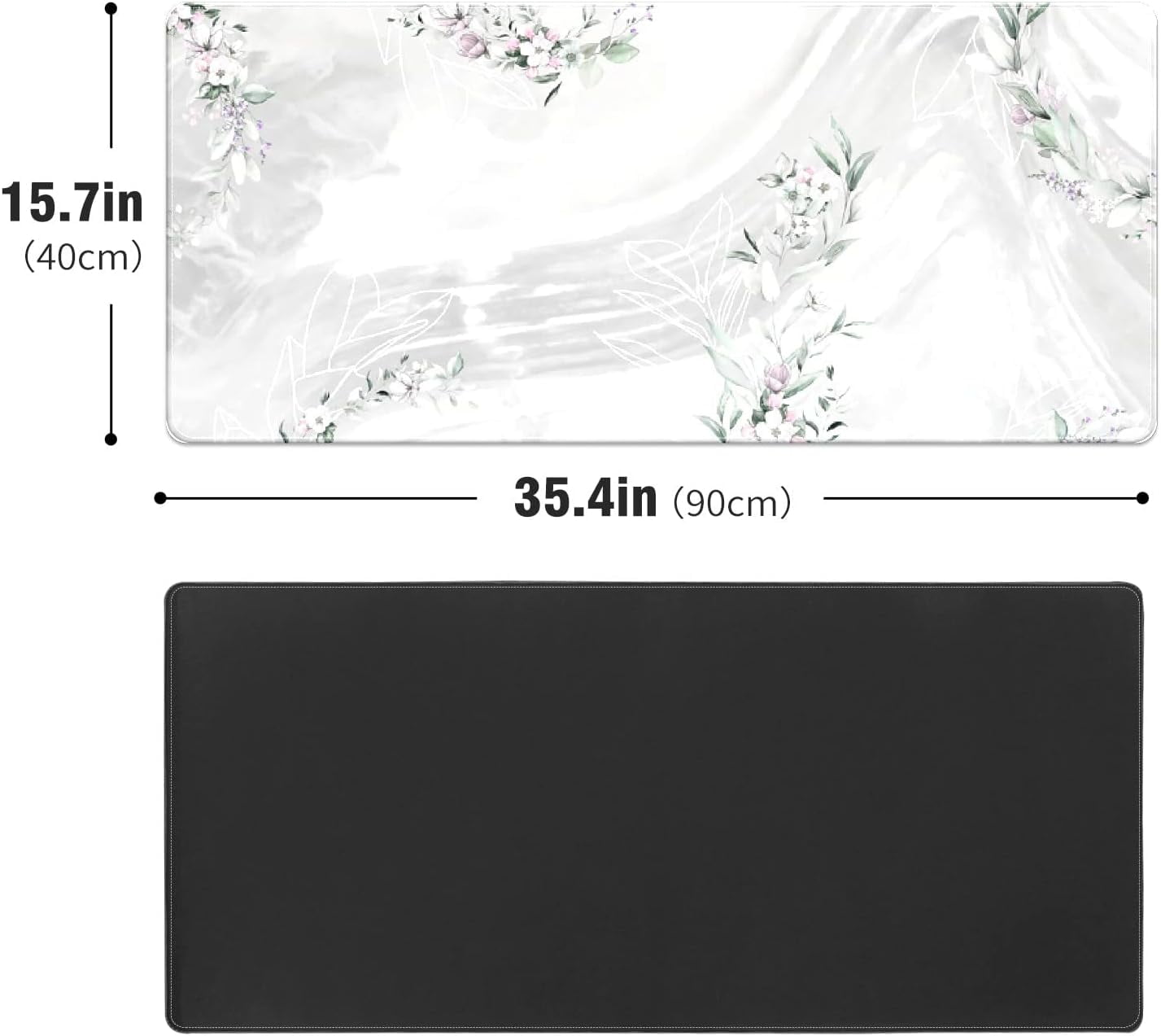 Marble Leaf Desk Mat, Desk Accessory, Cute Workspace, Trendy Workspace, Trendy, 35.4x15.7in Large Gaming Mouse Pad, Cute Desk Topper, Pretty Desk Pad