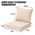 thumbnail image 3 of Pellebant 25x24 Inch Outdoor Cushions for Patio Furniture Water Resistant Patio Chair Cushions 2-Year Fade Resistant Deep Seat Cushions, Replacement Cushions for Outdoor Furniture,Beige, 3 of 7