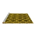 thumbnail image 2 of Ahgly Company Machine Washable Indoor Square Oriental Yellow Industrial Area Rugs, 7' Square, 2 of 4