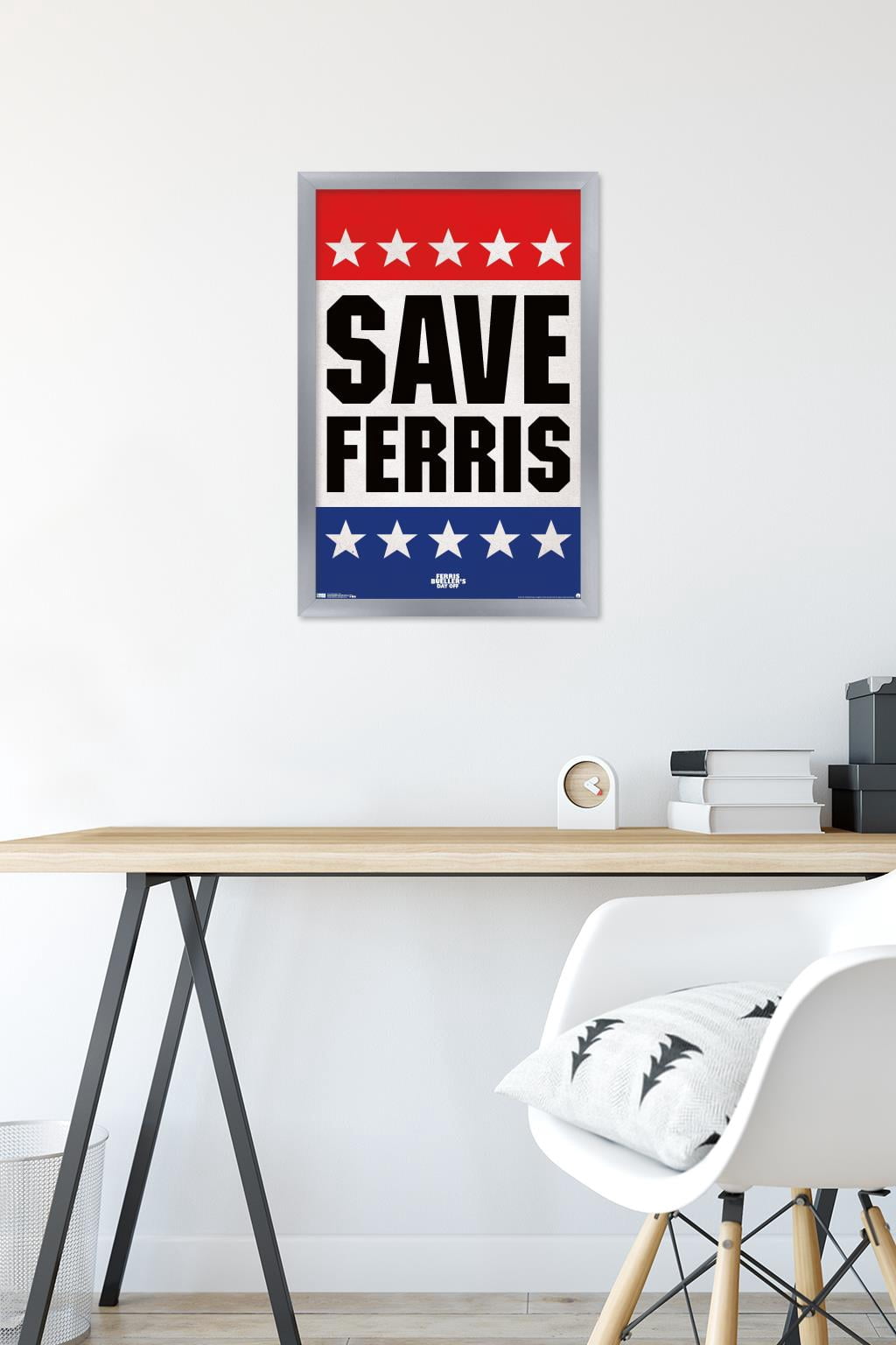 Ferris Bueller's Day Off - Save Ferris Wall Poster, 14.725" x 22.375", Framed