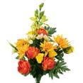 thumbnail image 3 of Allstate Dahlia, Peony and Rose Artificial Floral Bouquet - 27" - Yellow and Orange, 3 of 5