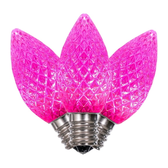 Vickerman C7 LED Pink Faceted Replacement Bulb, bag of 25