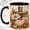 Black, variant on Harvest Cross Coffee Mug, Autumn Floral Mug, Ceramic 11 oz