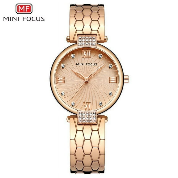 MINI FOCUS Fashion Ladies Wrist Watch For Women Reloj Mujer Montre Femme Relogio Feminino Brand Luxury Rose Gold Stainless Steel