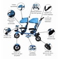 thumbnail image 2 of Triciclo Evolutivo The Baby Shop  Doble Gemelar para Niños 2 Asientos Giratorios Azul -, 2 of 8