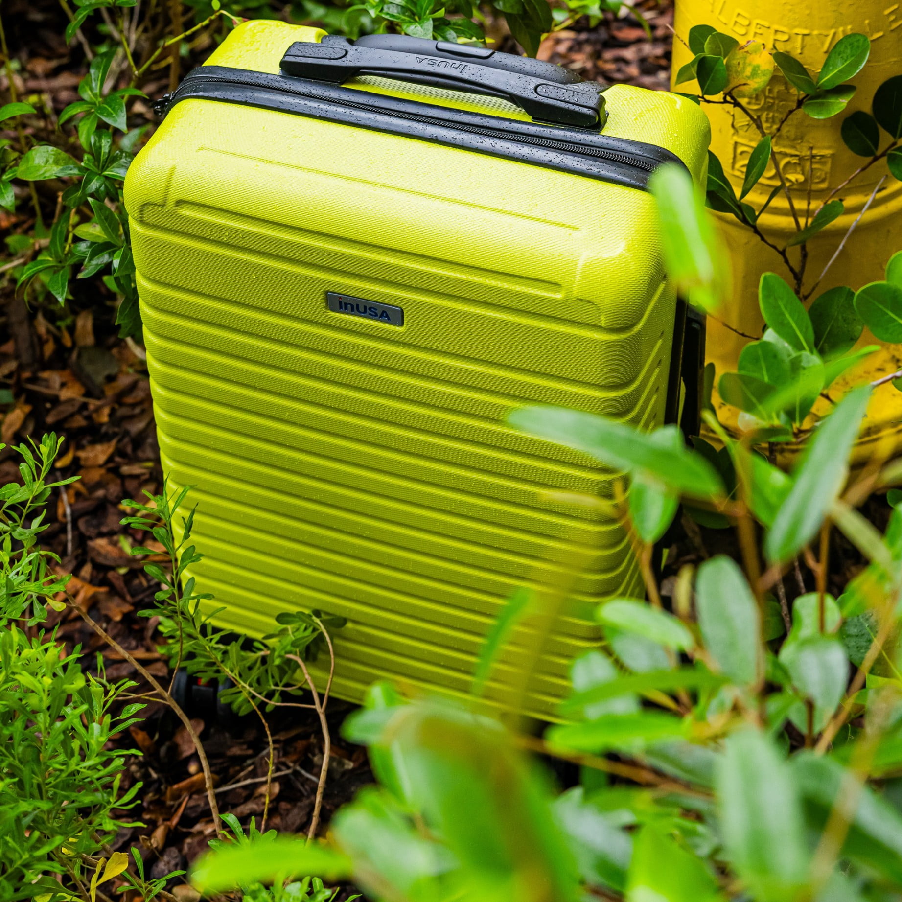 InUSA Deep 3-Piece Hardside Luggage Sets with Spinner Wheels, Handle, Trolley, (20"/24"/28"), Green