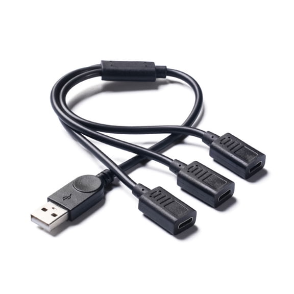 YIEMEEN USB2.0 Splitter Cable USB2.0 Male to 3 Port Type C Female Multiple USB2.0 Port Extender Cable for Data Transfer Power Charging