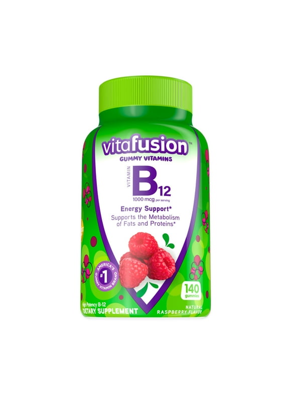 vitafusion Vitamin B12 Gummy Vitamins, Raspberry Flavored, 140 Count