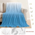 thumbnail image 5 of Blue Ombre Blanket Soft Cozy Warm Throw Blanket for Couch, Plush Fuzzy Flannel Fleece Blankets for Sofa, Modern Geometric Abstract Rhombus Striped Bed Blankets Lightweight Gifts for Women, 50"x60", 5 of 9