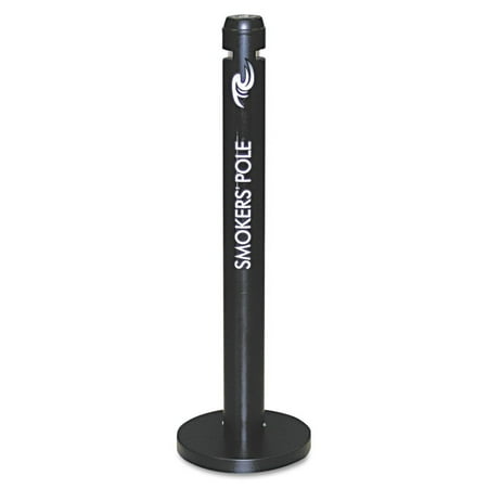 Rubbermaid Commercial FGR1BK 4 in. x 41 in. 0.9 gal. Round Steel Smoker's Pole - Black