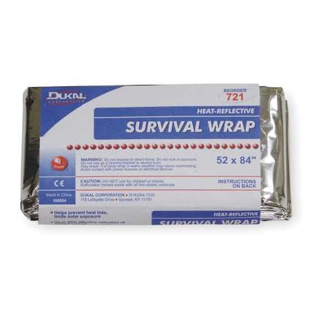 DUKAL CORPORATION 045036 Survival Wrap Blanket, Silver, 52In x 84In