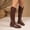 Brown, variant on Knee High Boots for Women Round Toe Tall Flat Low Chunky Heel Long Riding Boots with Back Zipper for Fall and Winter Party Formal Occasions