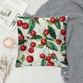 thumbnail image 2 of Orinice Cherries Leaves Graphic Decorative Cushion Throw Pillow Cover for Home Couch Living Room Bed Sofa - Summer Short Plush 1PC 18x18in, 2 of 5