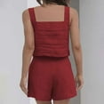 thumbnail image 4 of Chbgutlmr Summer Outfits for Women 2 Piece Square Neck Tank Tops Loose Shorts Lightweight Casual Vacation Outfits, 4 of 7
