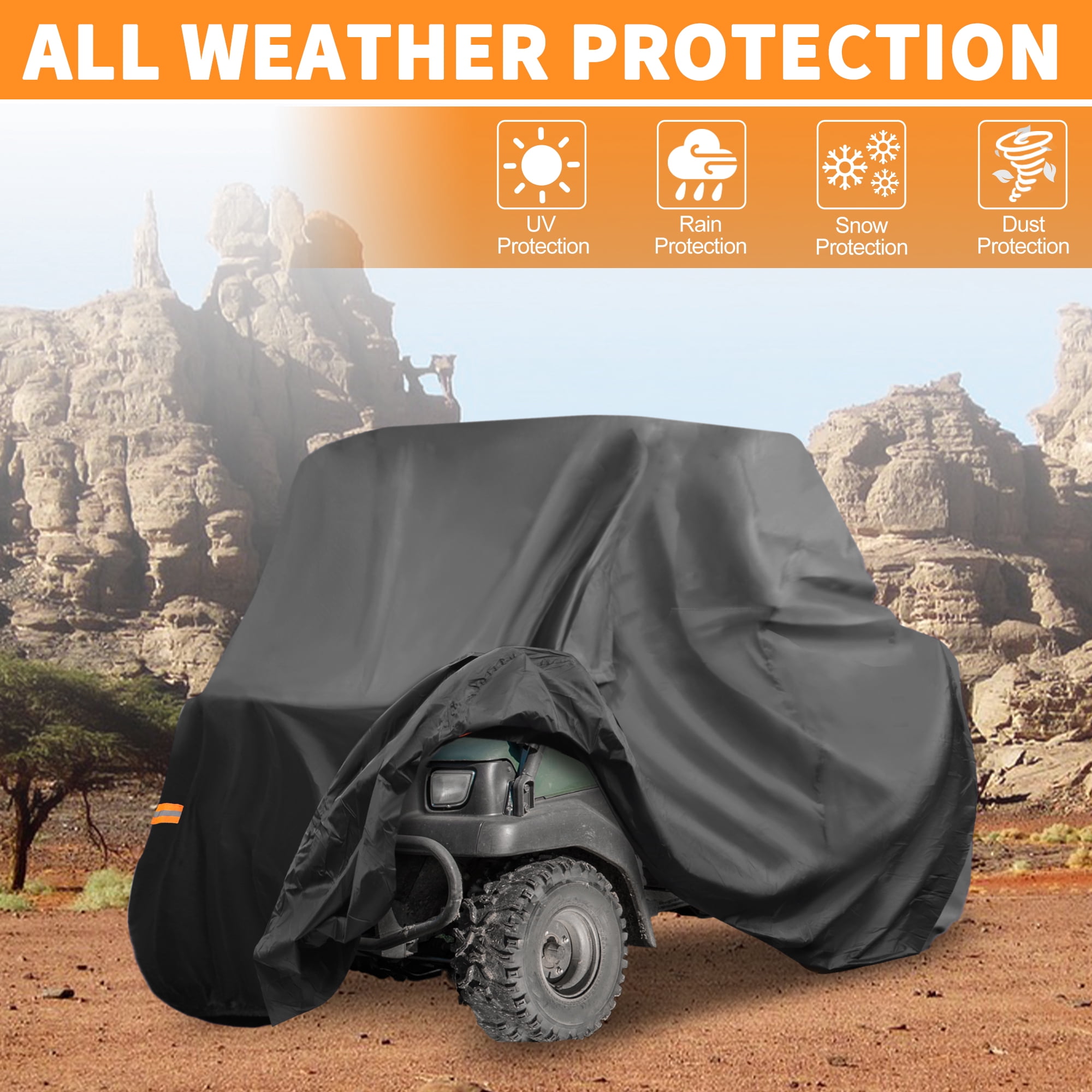Unique Bargains UTV Cover for Kawasaki MULE SX Waterproof Side by Side Cover Outdoor Sun Rain Storage Protection 210D-PU 271x134x178cm Black