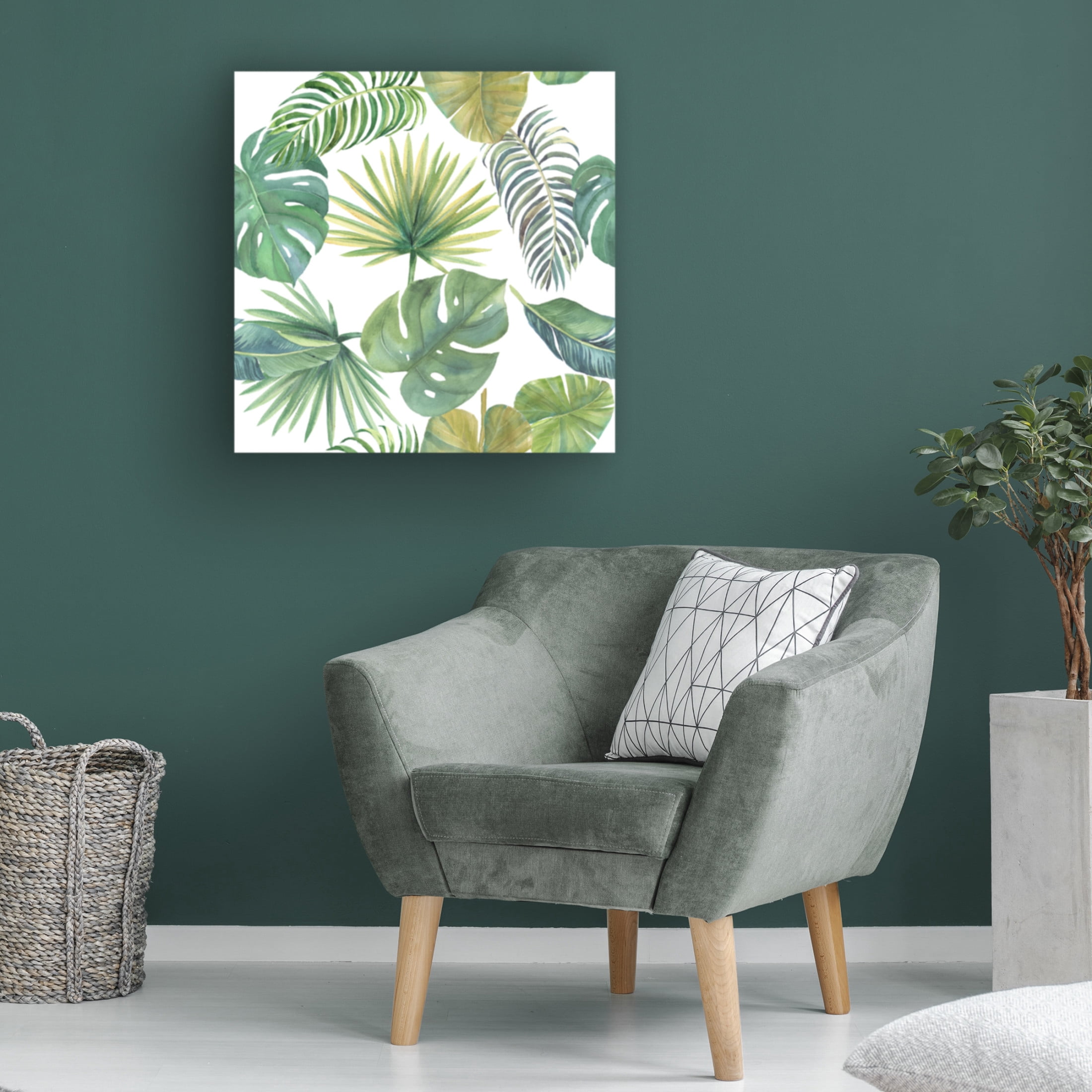 Canvas Wall Art - Jean Plout 'Tropical Beauty A' Wall Art for Living Room, Bedroom, or Office Décor by Trademark Fine Art - 14 x 14 Inches