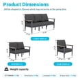 thumbnail image 5 of Sweecci 4 Pieces Aluminum Patio Furniture Set, Oversized All Weather Outdoor Conversation Set with Thick Washable Cushions, Outdoor Couch for Backyard, Patio, Balcony,Dark Gray, 5 of 8