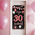 thumbnail image 6 of Pink and Black Themed 30th Birthday Banner with Balloons Party Decorations Backdrop Happy Birthday Party Supplies Photography Props Party Decors, 6 of 8