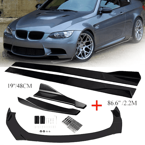 FOR BMW 328i Front Bumper Lip /Spoiler /Splitter 86.6" Side Skirt