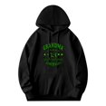 thumbnail image 3 of Men's Long Sleeve Hoodie Pullover Sweatshirt with Pockets - ' GRANDMA HIGH SCHOOL ' Graphic Graduation Cap & Stars Design, 3 of 7
