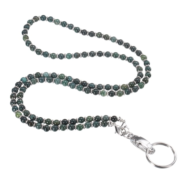 Cinta para distintivo de 34.6" Uxcell con clips para mujeres, cintas de cuentas, regalos bonitos para maestros, cadenas de llaveros, verde