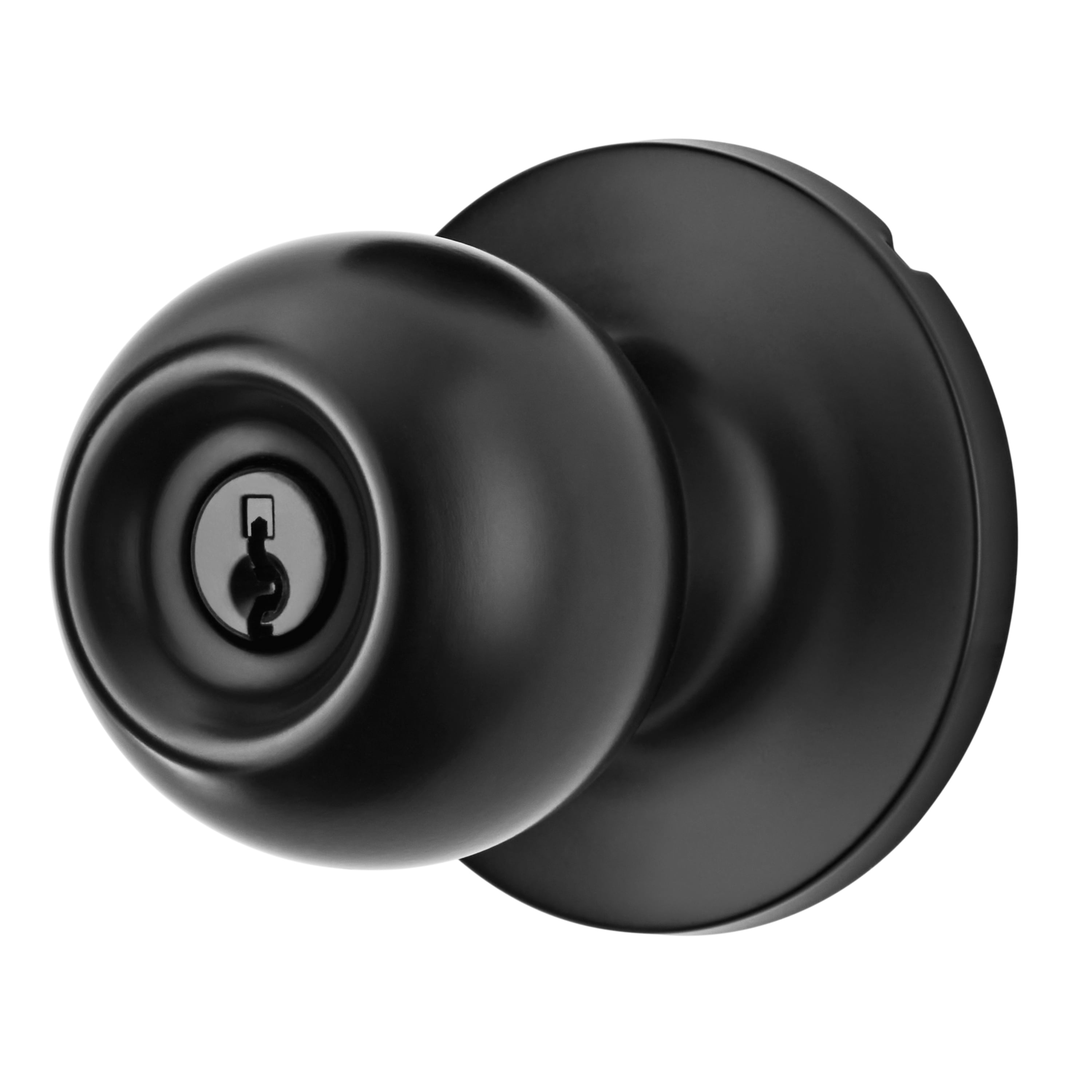 (4 pack) Hyper Tough Keyed Entry Ball Locking Doorknob Matte Black Finish