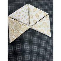 Thanksgiving Fat Quarters Set of 4 Gold Metallic on Cream 100% Cotton Fabric