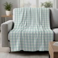thumbnail image 2 of Blue Green Blanket Soft Cozy Warm Throw Blanket for Couch, Plush Fuzzy Flannel Fleece Blankets for Sofa, Grid Checkered Plaid Gingham Lattice Trellis Bed Blankets Lightweight Gifts for Women, 30"x40", 2 of 9