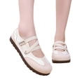 thumbnail image 6 of IEMIEMIEM Women's Mary Jane Shoes Flats Wide Toe Box Slip on Dress Comfortable Walking Shoes with Adjustable Elastic Strap 6.5 wide, 6 of 6