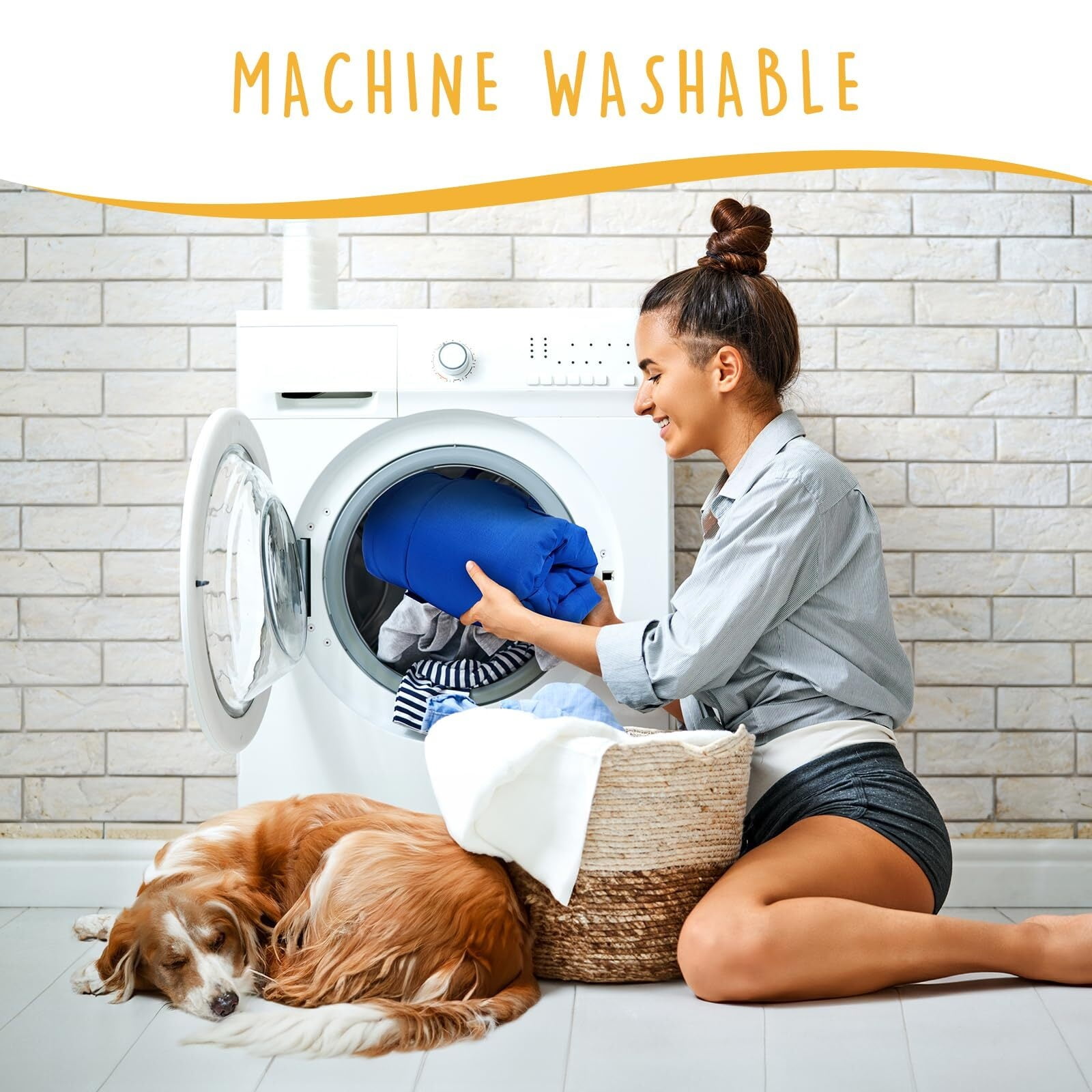Travel Dog Beds, Foldable, Water Resistant, Machine Washable Dog Bed, Dog Bed for Medium Size Dog, Portable Indoor/Outdoor Dog Bed for Camping, Parks, or Home, Dark Blue