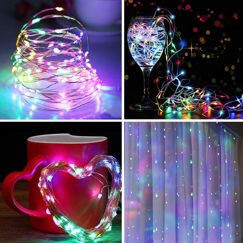 Led Light String, 8 Mode Remote Control Waterproof Christmas Curtain Light String Led Light String USB Waterfall Light Copper Wire Light Curtain Light Colorful 100 - image 3 of 7