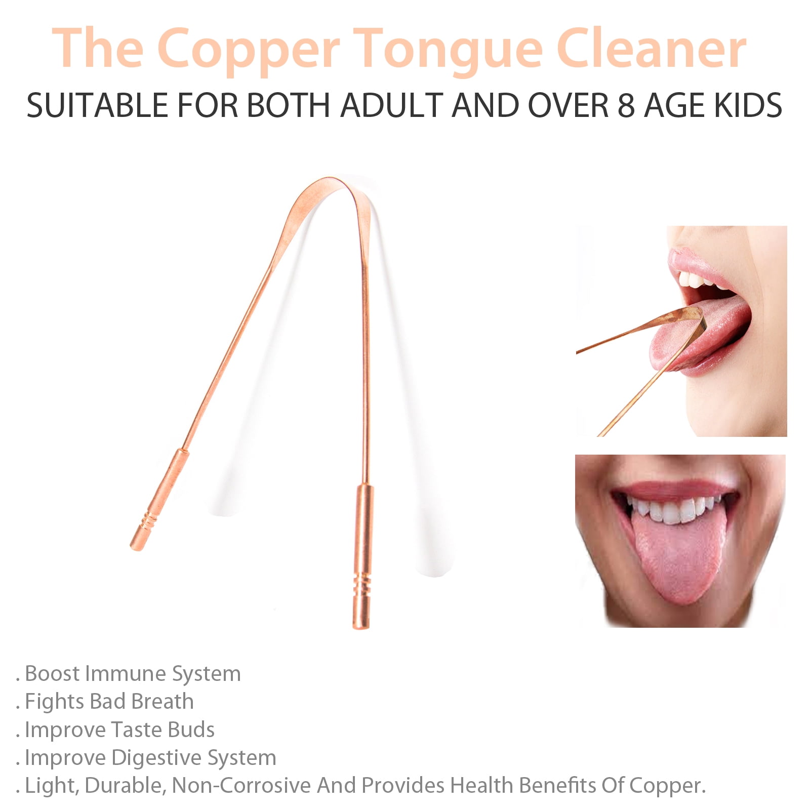 Clearly COPPER, Pure Copper Tongue Scraper, 1 unit - Kroger